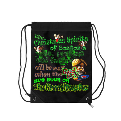 christmas spirits of boston - Drawstring Bag (black)