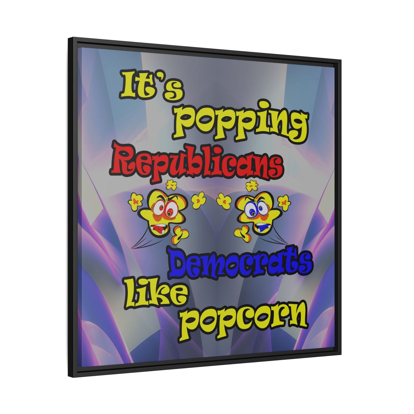 popping like popcorn - framed canvas art (grey-pink wave)