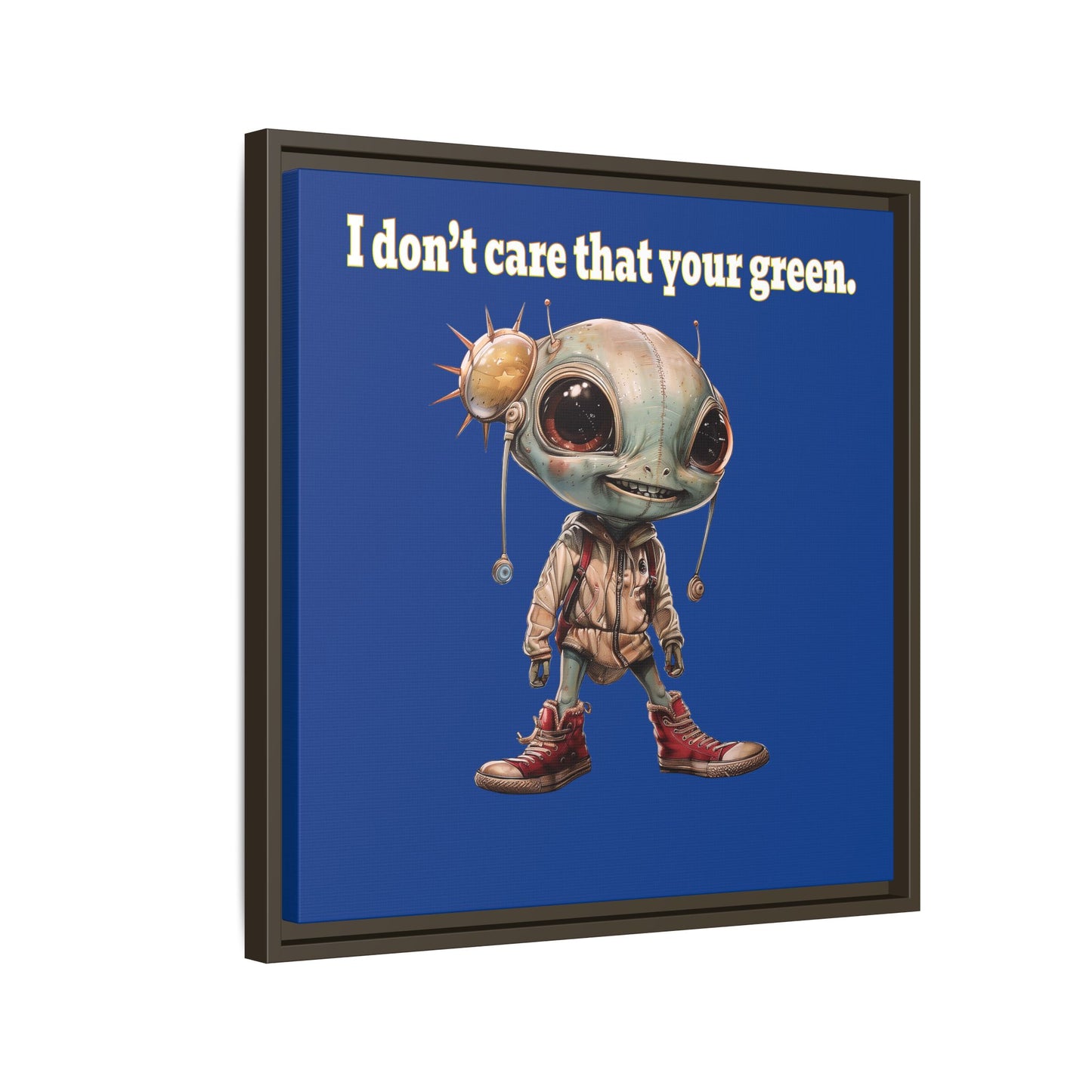 I don't care that your green - framed canvas art (dark blue)