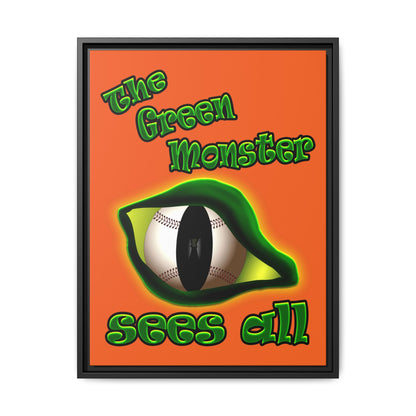 green monster - framed canvas art (orange)