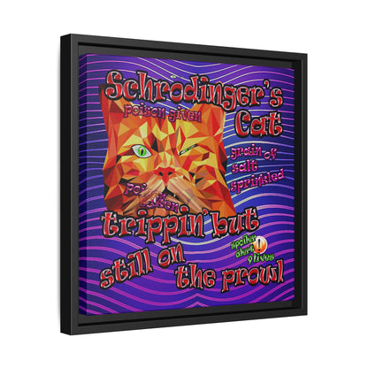 schrodinger's cat - framed canvas art (purple wave)