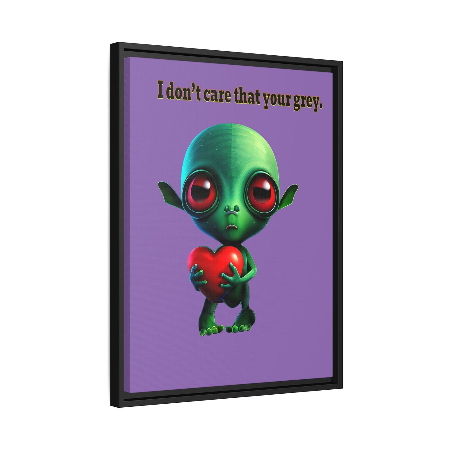 I don't care that your grey - framed canvas art (light purple)