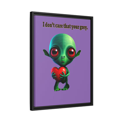 I don't care that your grey - framed canvas art (light purple)