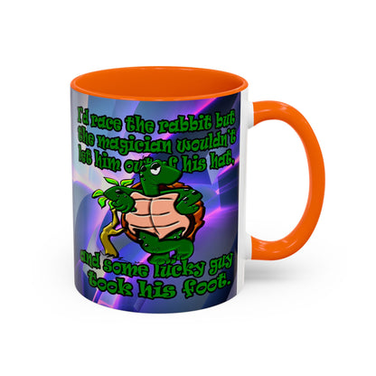 turtle race - Accent Mug (grey-pink wave)