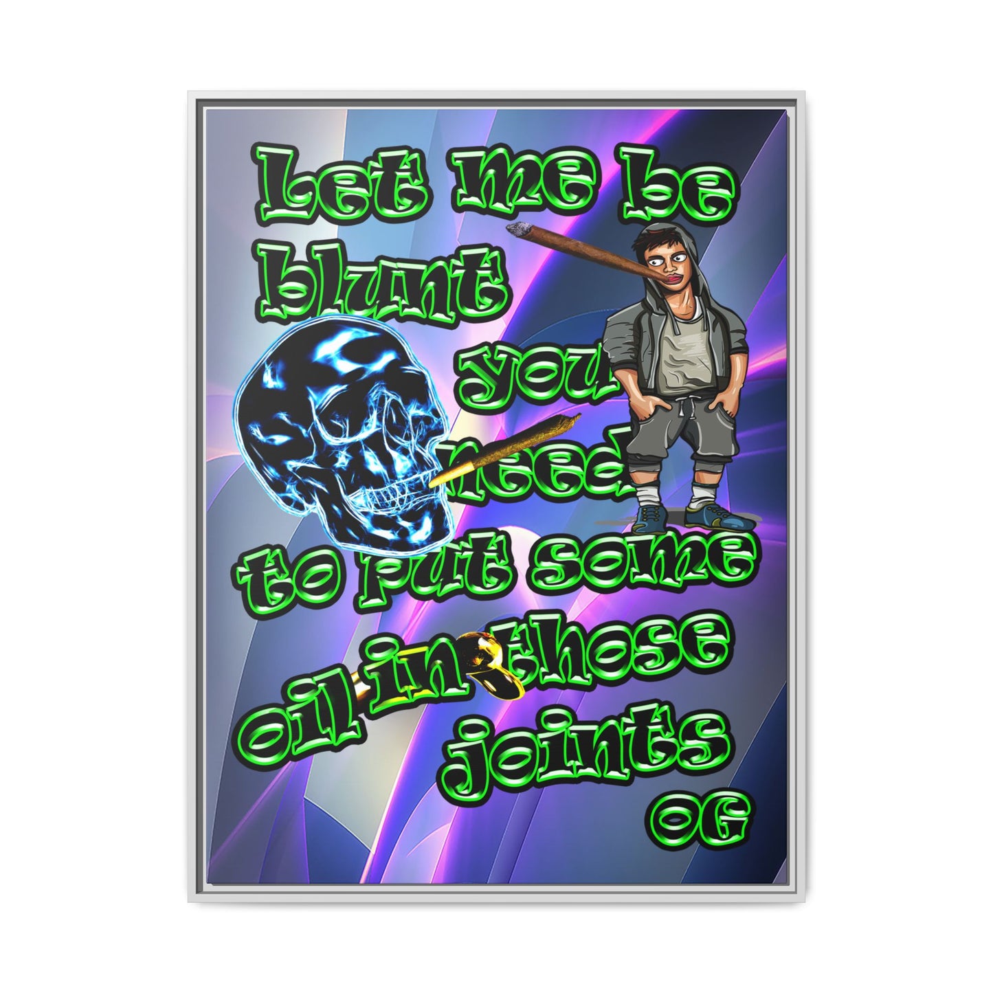 og - framed canvas art (grey-pink wave)