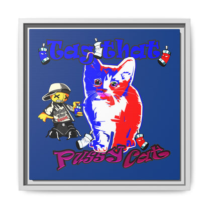 tag that - framed canvas art (dark blue)