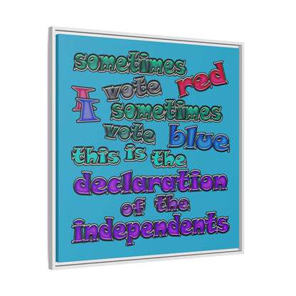 declaration of the independents - framed canvas art (turquoise)