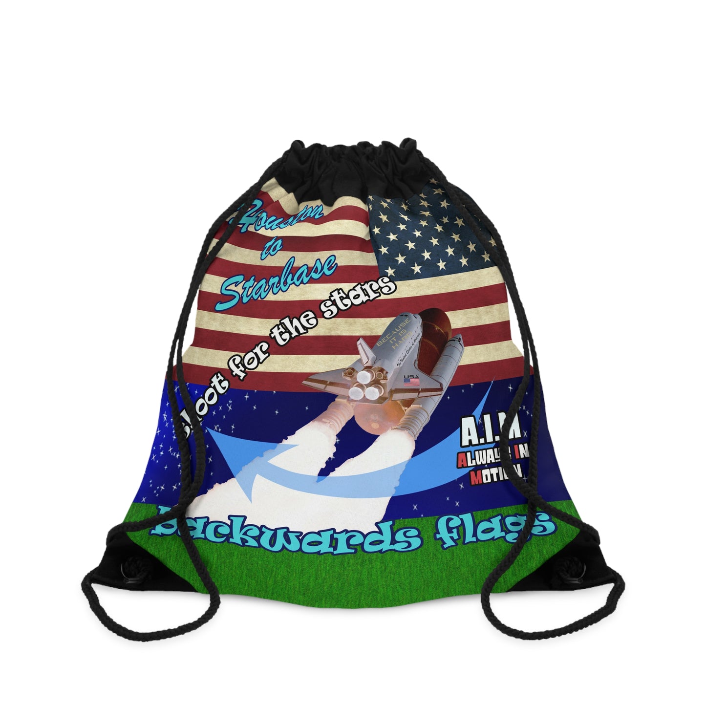 shoot for the stars - Drawstring Bag ('snoops' background)