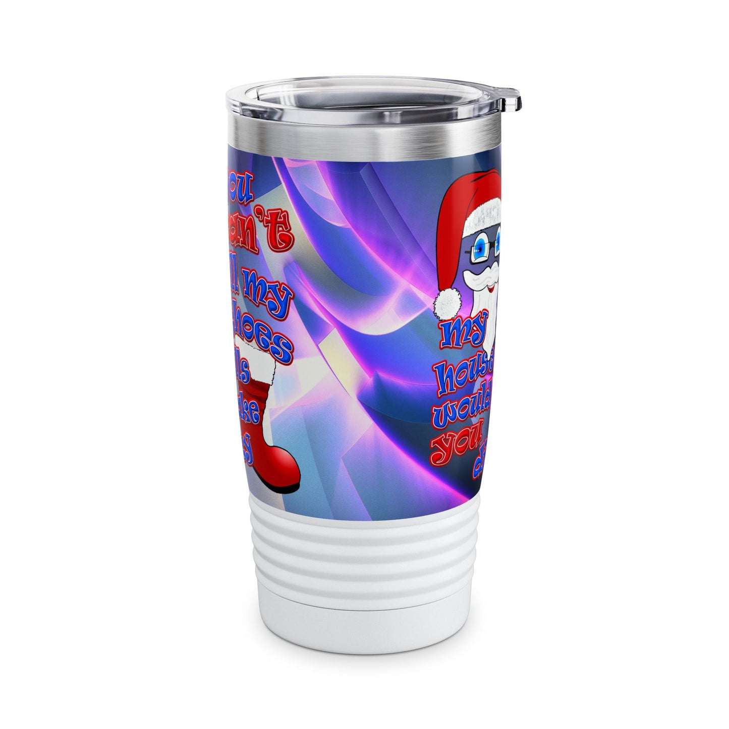 santa's shoes - Ringneck Tumbler, 20oz (grey-pink wave)
