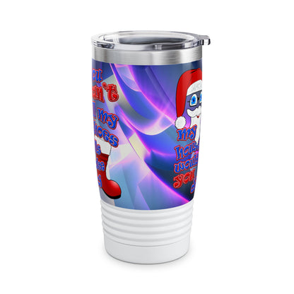 santa's shoes - Ringneck Tumbler, 20oz (grey-pink wave)