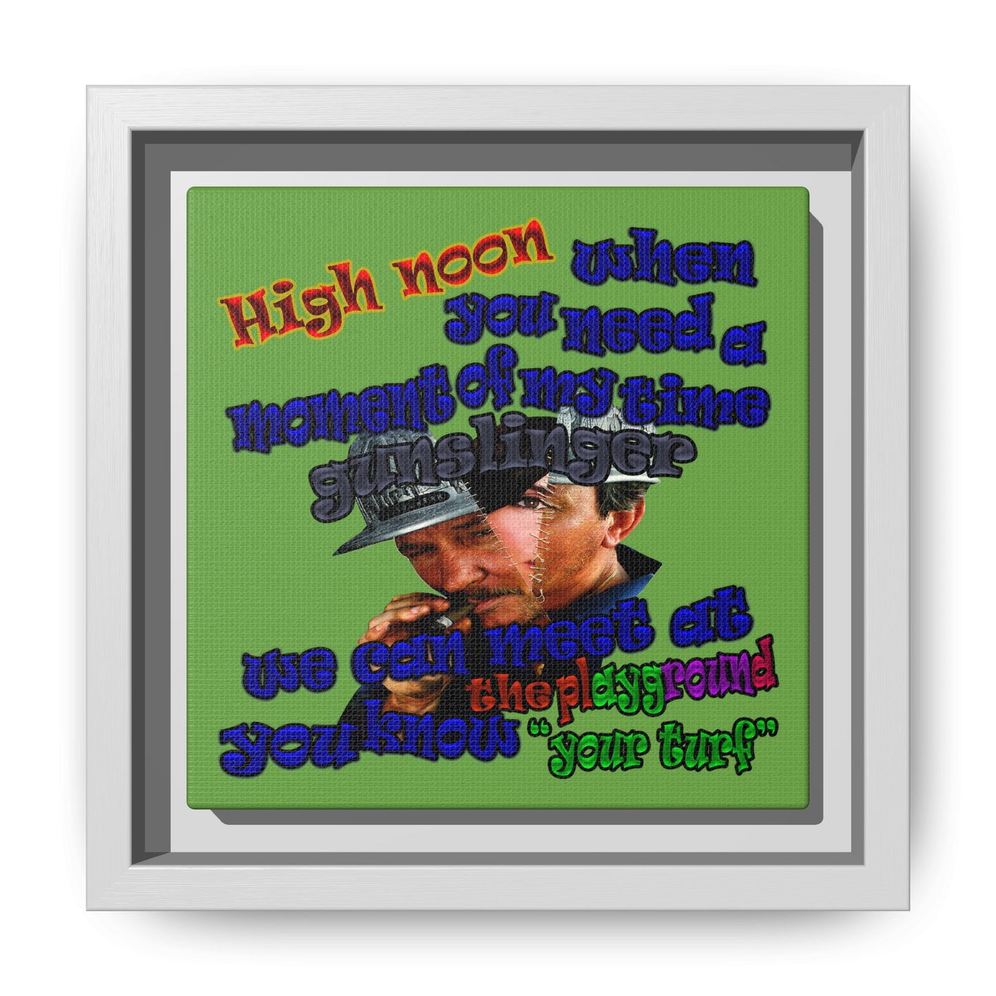 high noon - framed canvas art (green)