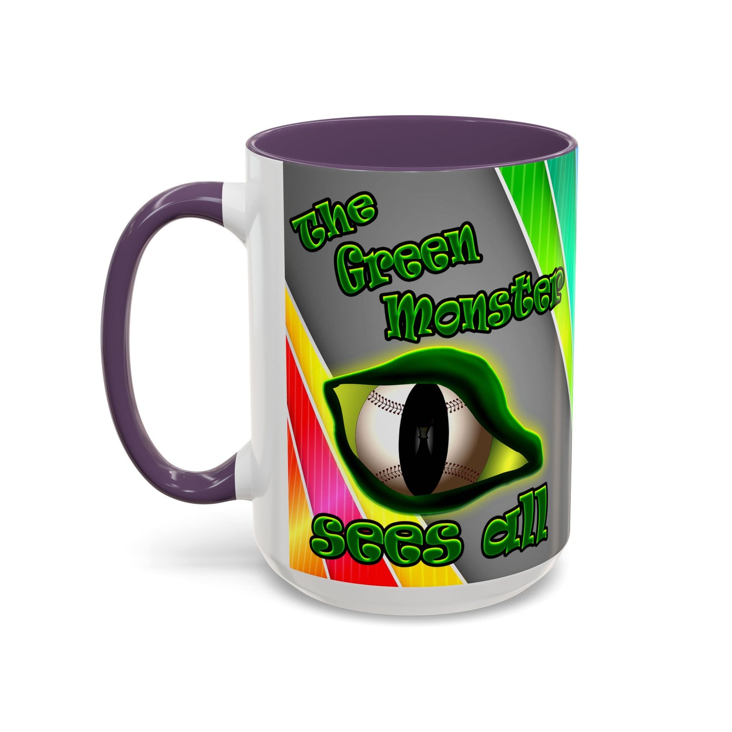 green monster - Accent Mug (rainbow split)