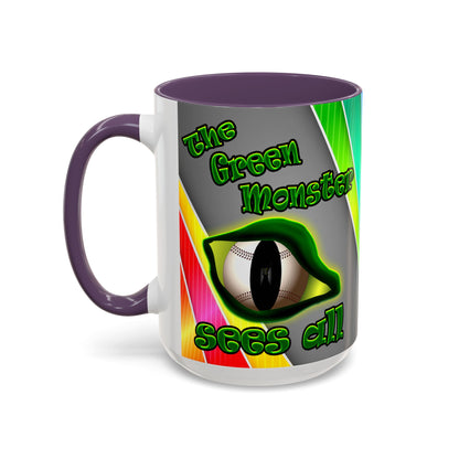 green monster - Accent Mug (rainbow split)