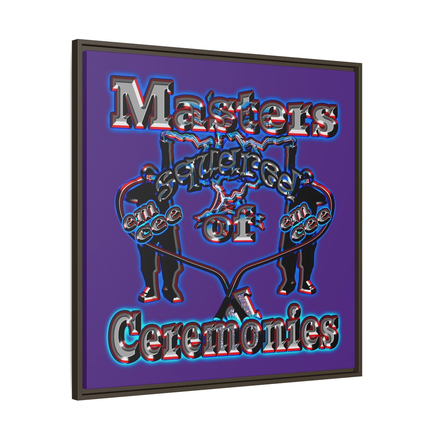 em cee squared - framed canvas art (purple)