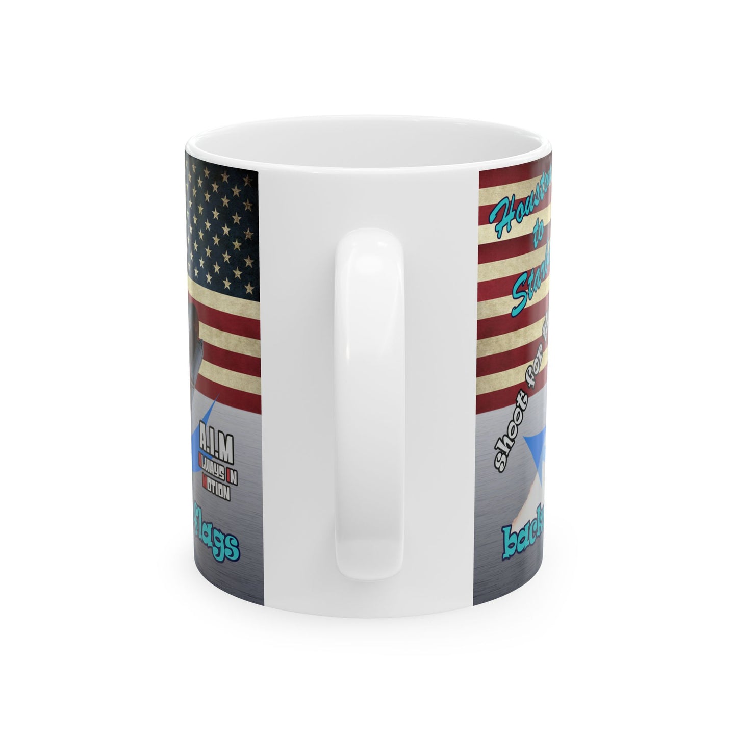 shoot for the stars - White Mug (brushed nickel)