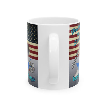 shoot for the stars - White Mug (brushed nickel)