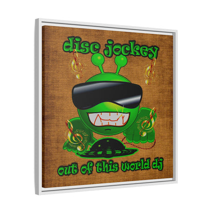 disc jockey - framed canvas art (brown papyrus)