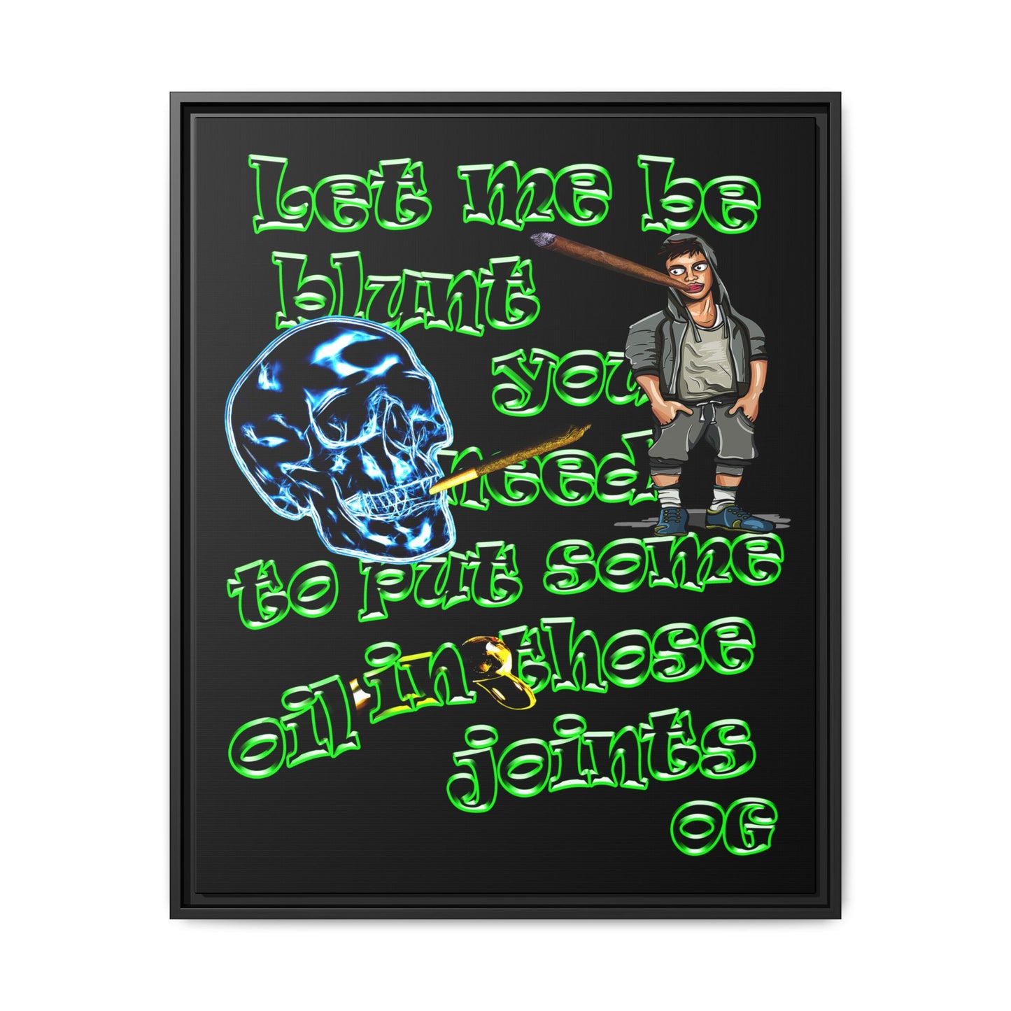 og - framed canvas art (black)