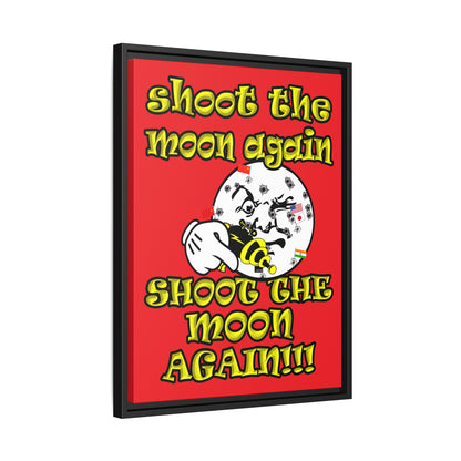 shoot the moon again - framed canvas art (red)