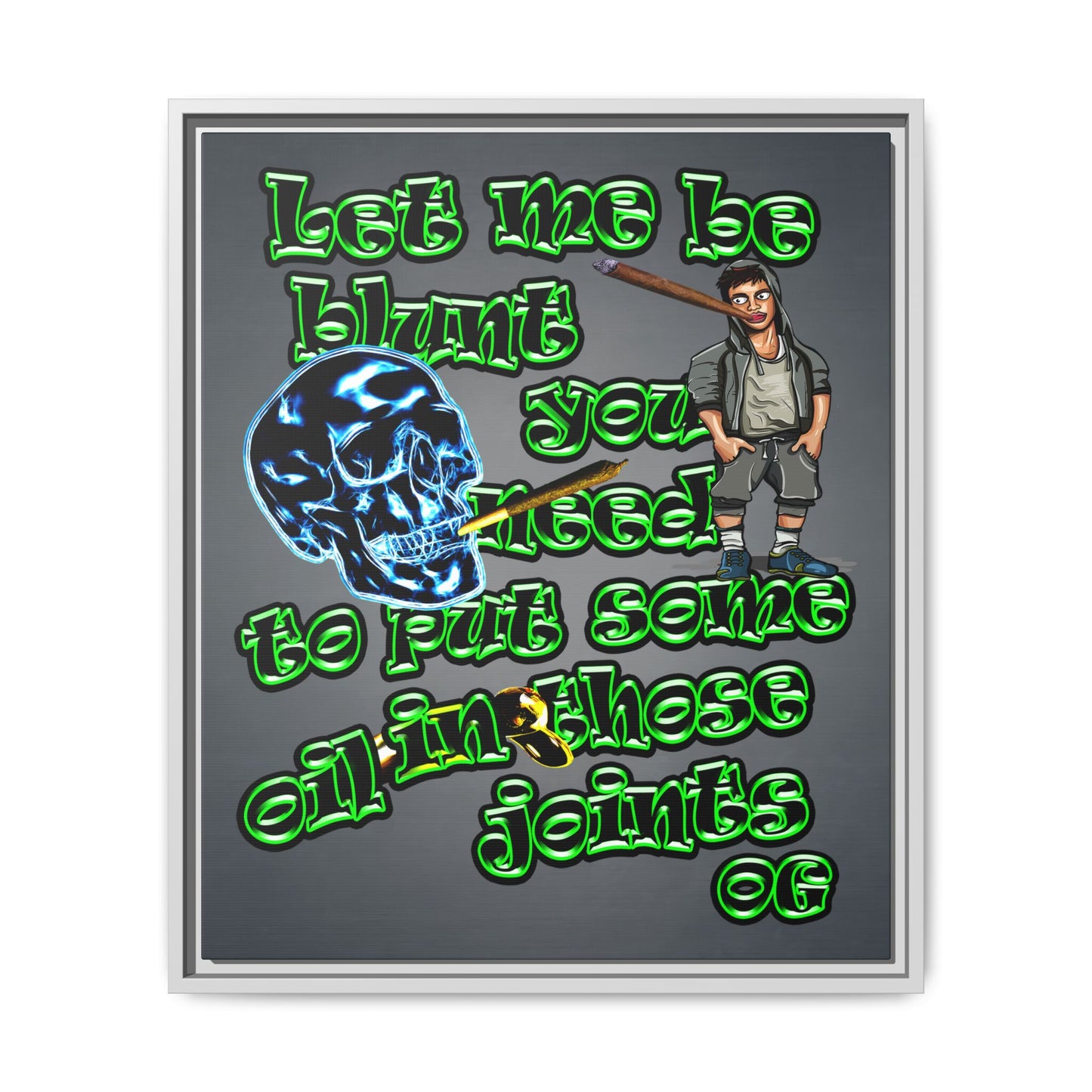 og - framed canvas art (grey-light grey)