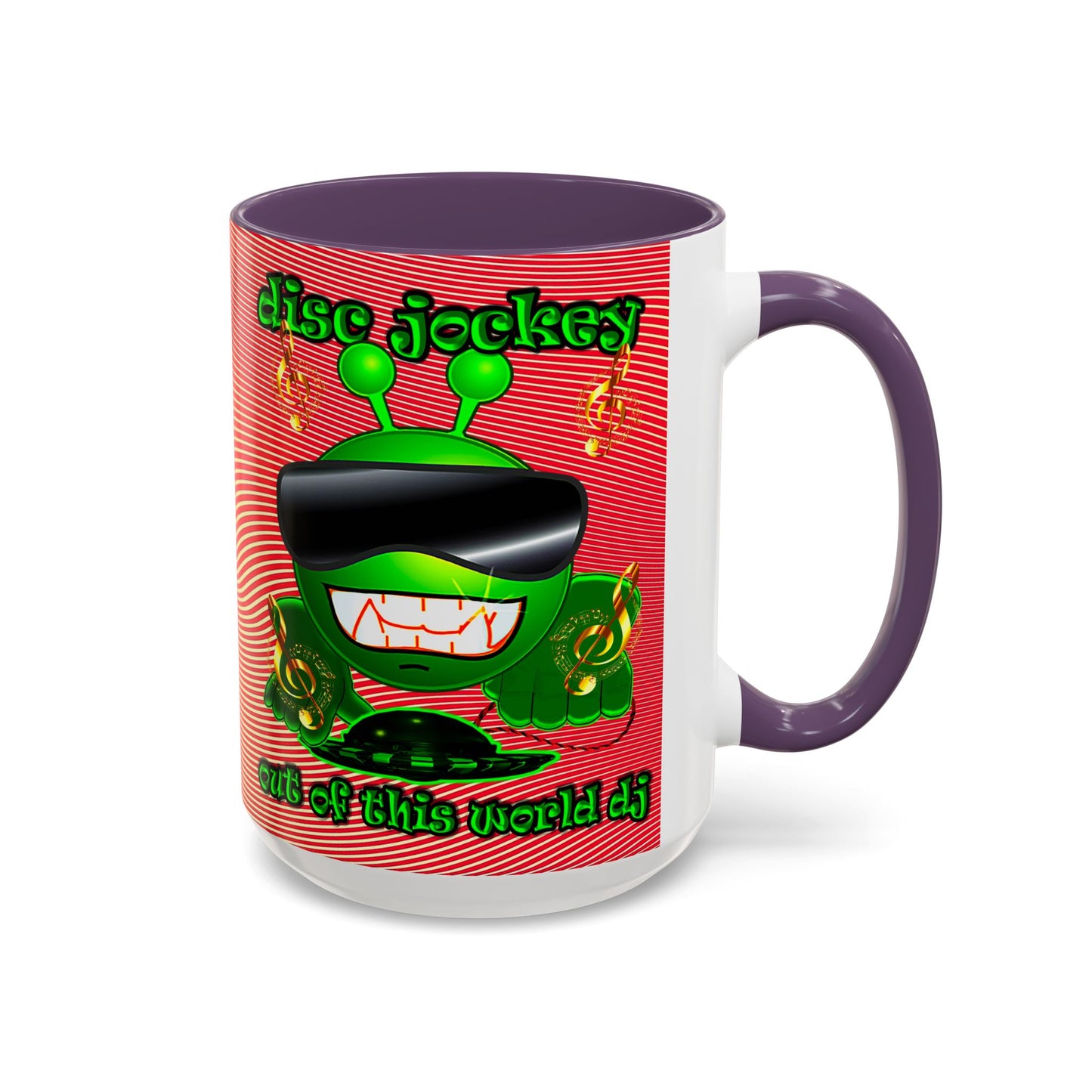 disc jockey - Accent Mug (yellow-orange wave)