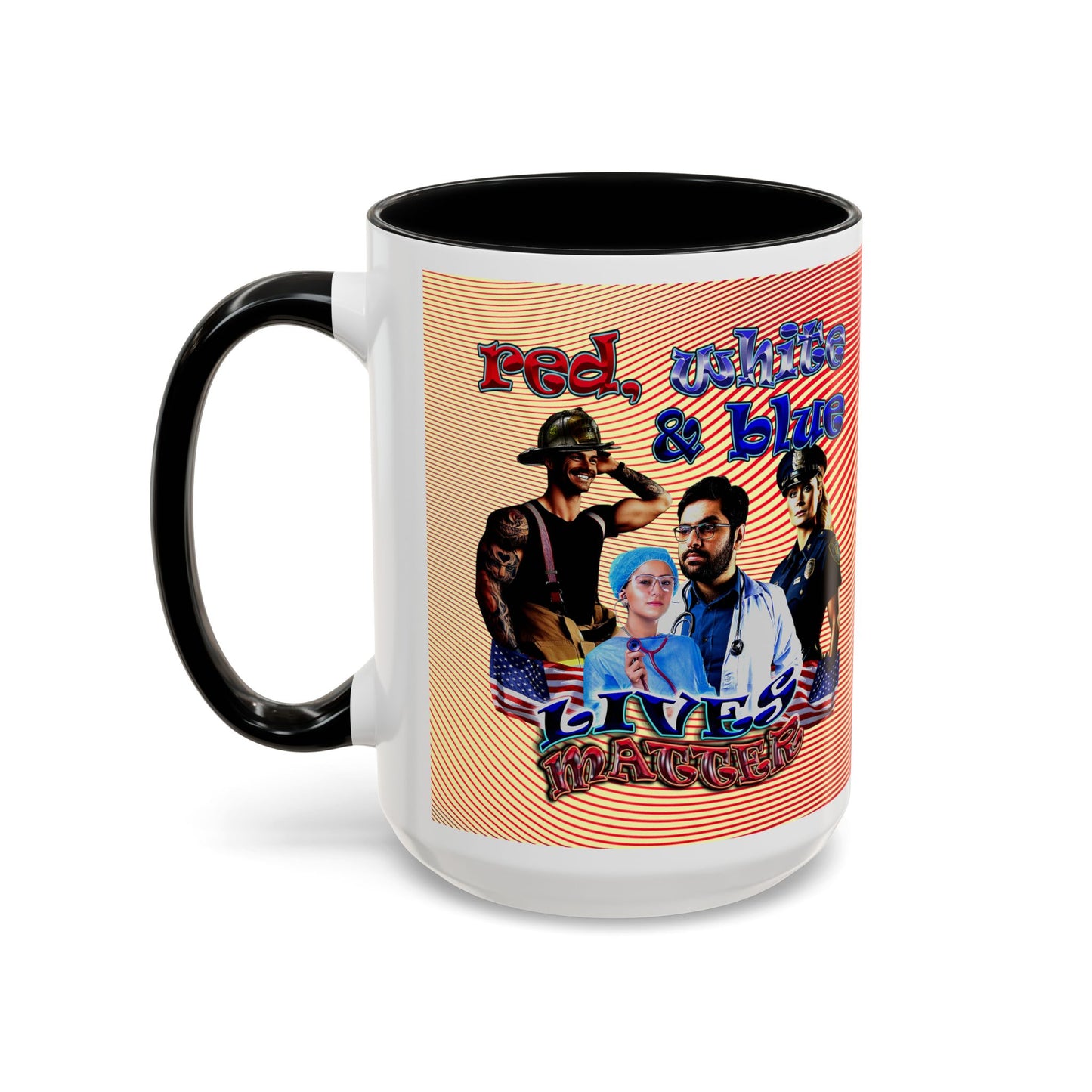 rw&b lives matter - Accent Mug (yellow-orange wave)