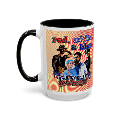 rw&b lives matter - Accent Mug (yellow-orange wave)