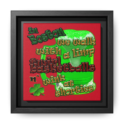 celtics logo - framed canvas art (dark red)