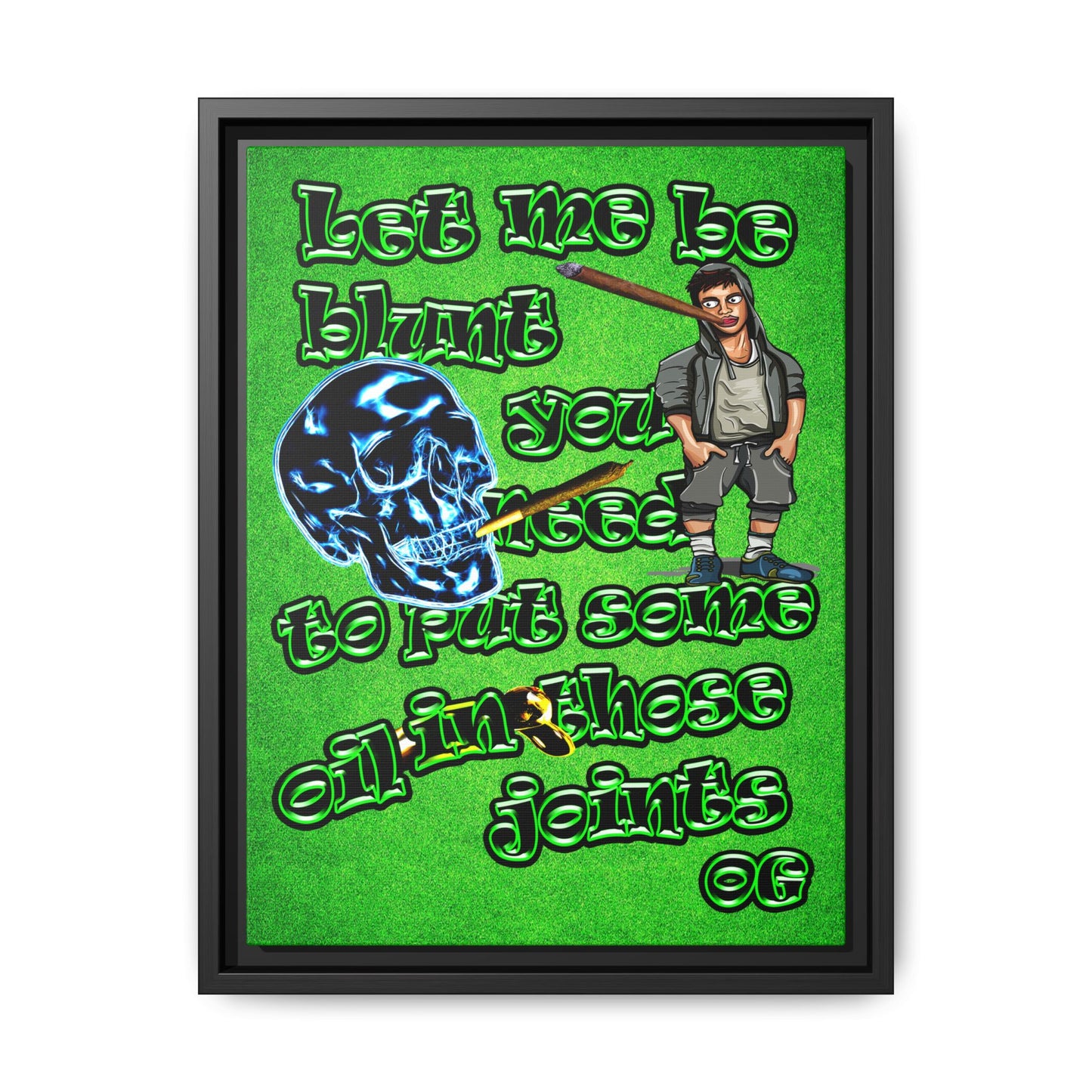 og - framed canvas art (green turf)