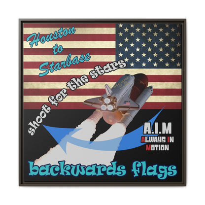 shoot for the stars - framed canvas art (black)