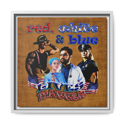 rw&b lives matter - framed canvas art (brown papyrus)