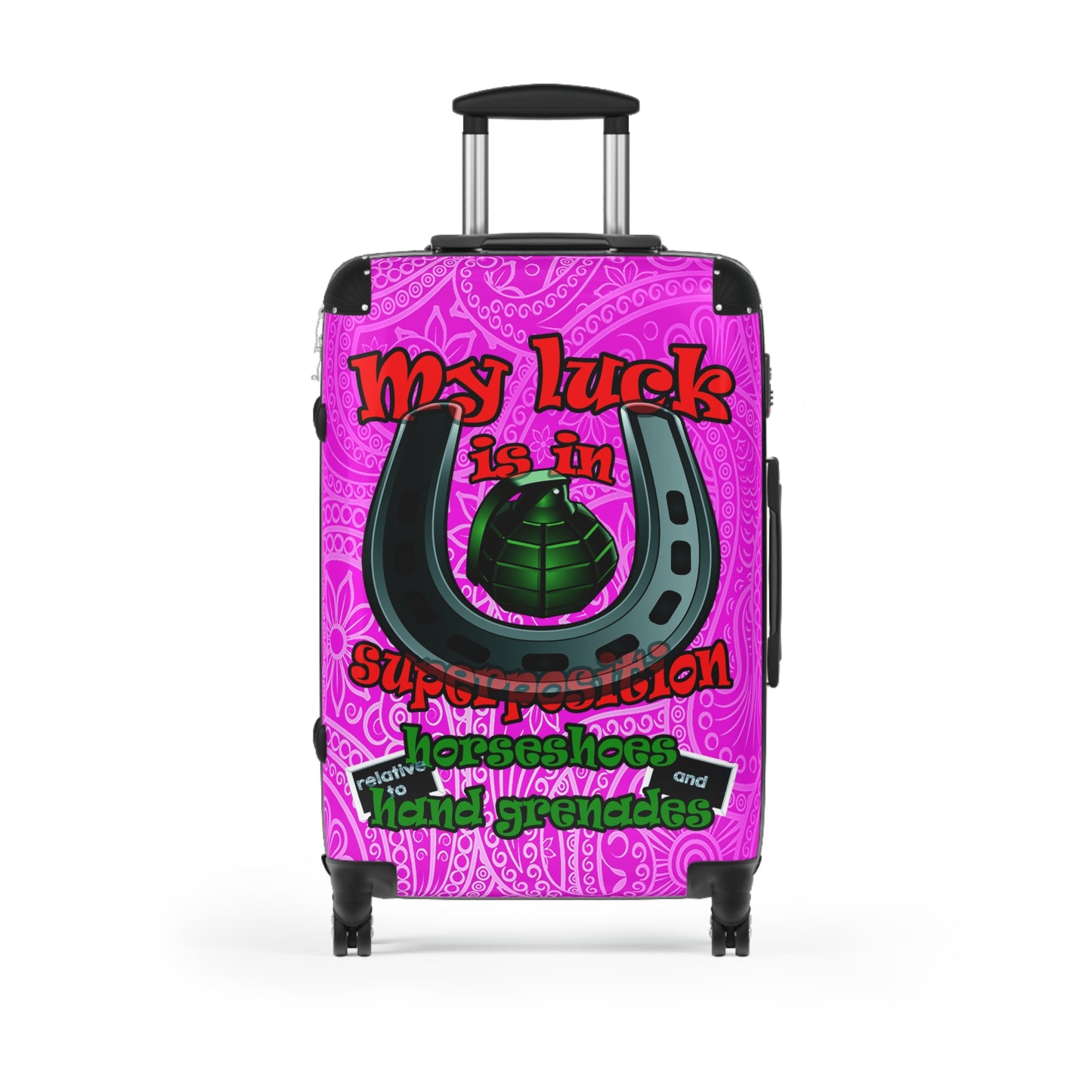 my luck - Suitcase (pink swirl)