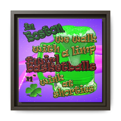 celtics logo - framed canvas art (purple-pink wave)