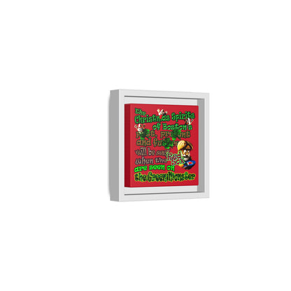 christmas spirits of boston - framed canvas art (dark red)