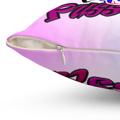 tag that - Spun Polyester Square Pillow - (light blue-pink wave)
