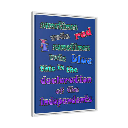 declaration of the independents - framed canvas art (dark blue)