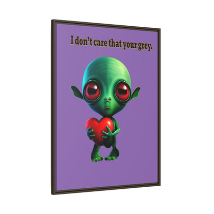 I don't care that your grey - framed canvas art (light purple)