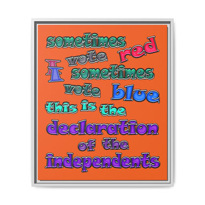 declaration of the independents - framed canvas art (orange)