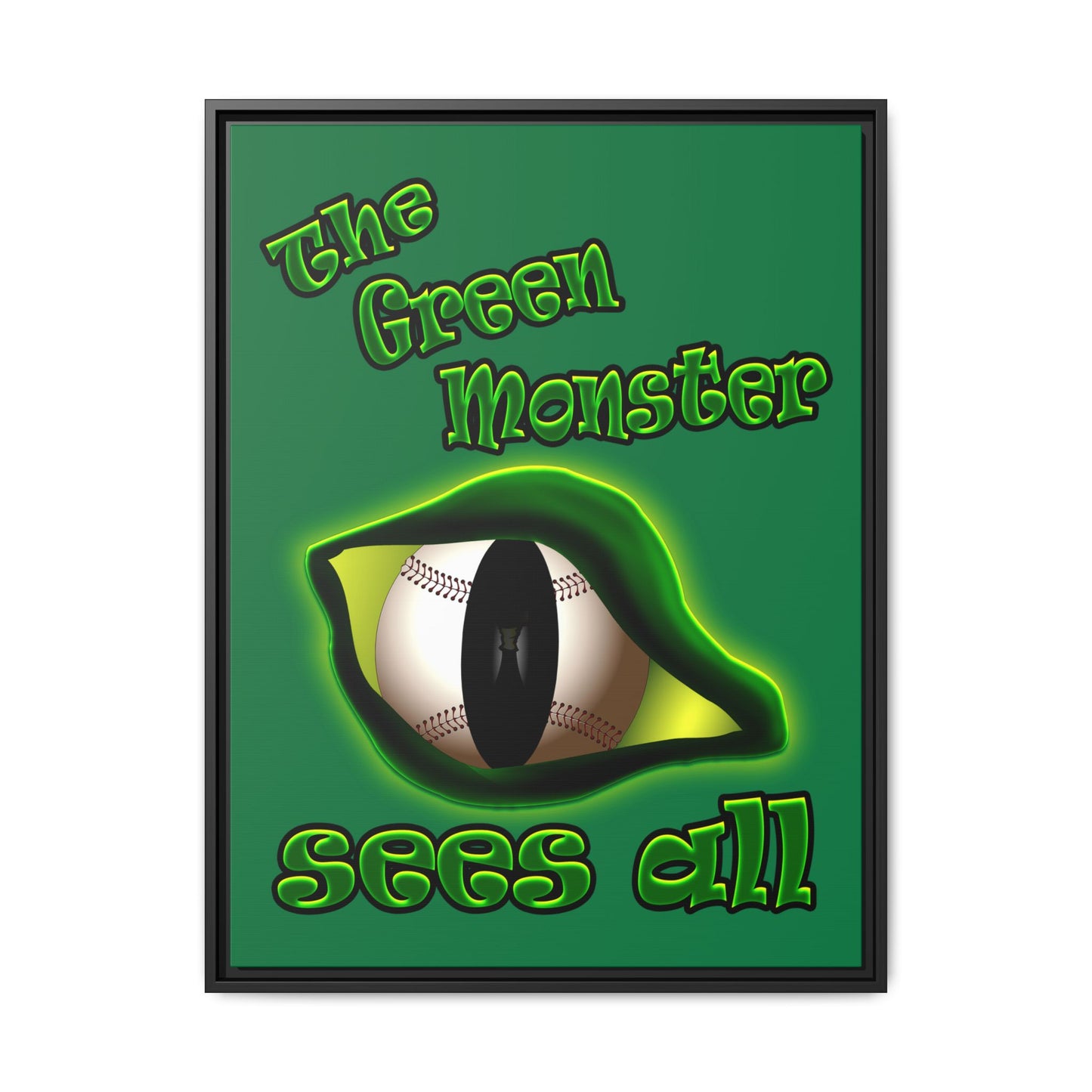 green monster - framed canvas art (dark green)