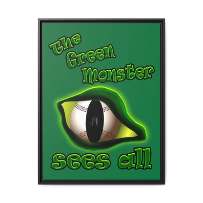 green monster - framed canvas art (dark green)