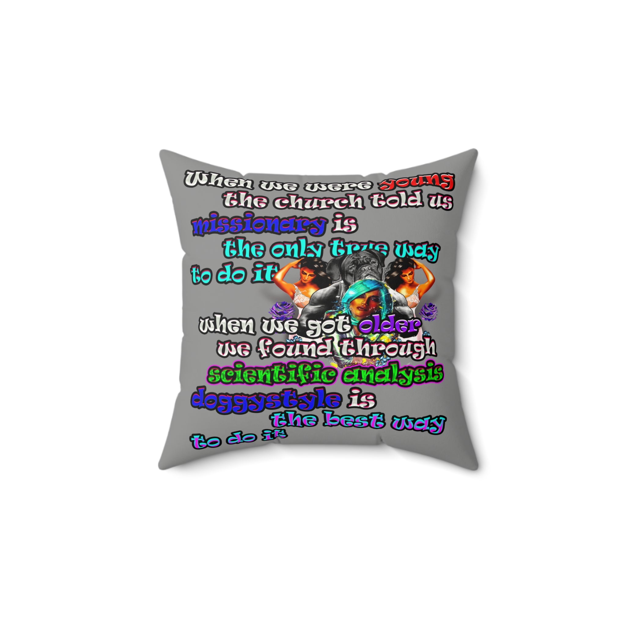 doggystyle - Faux Suede Square Pillow - (grey)