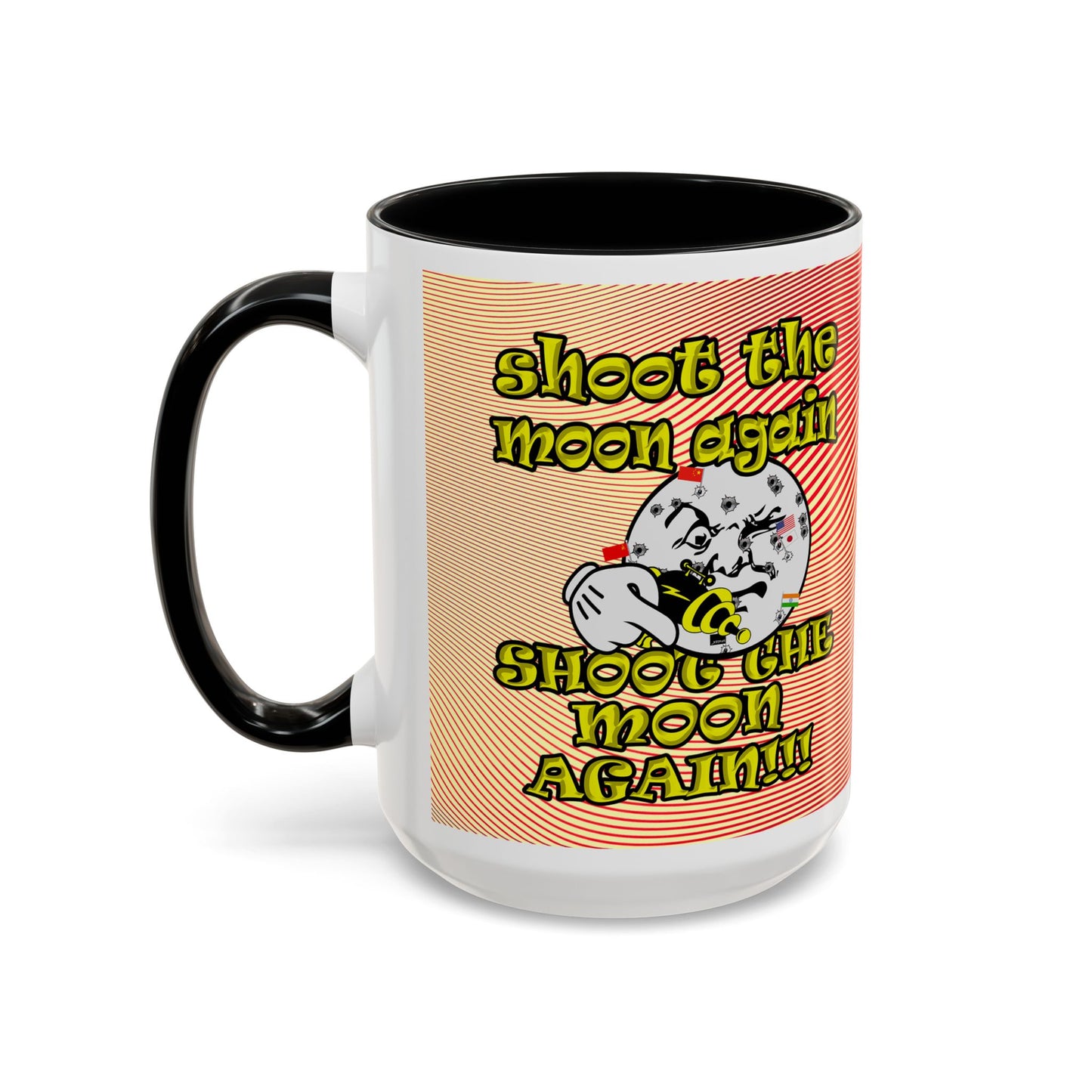 shoot the moon again - Accent Mug (yellow-orange wave)