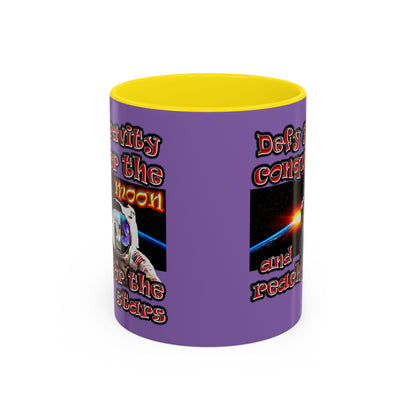 defy conquer reach - Accent Mug (light purple)