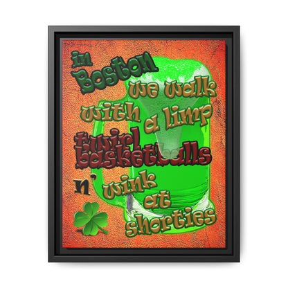 celtics logo - framed canvas art (burnt orange)