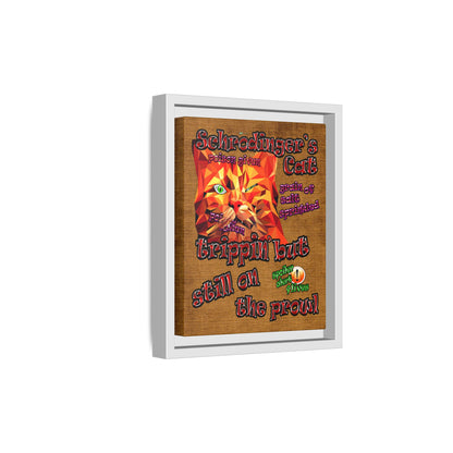 schrodinger's cat - framed canvas art (brown papyrus)