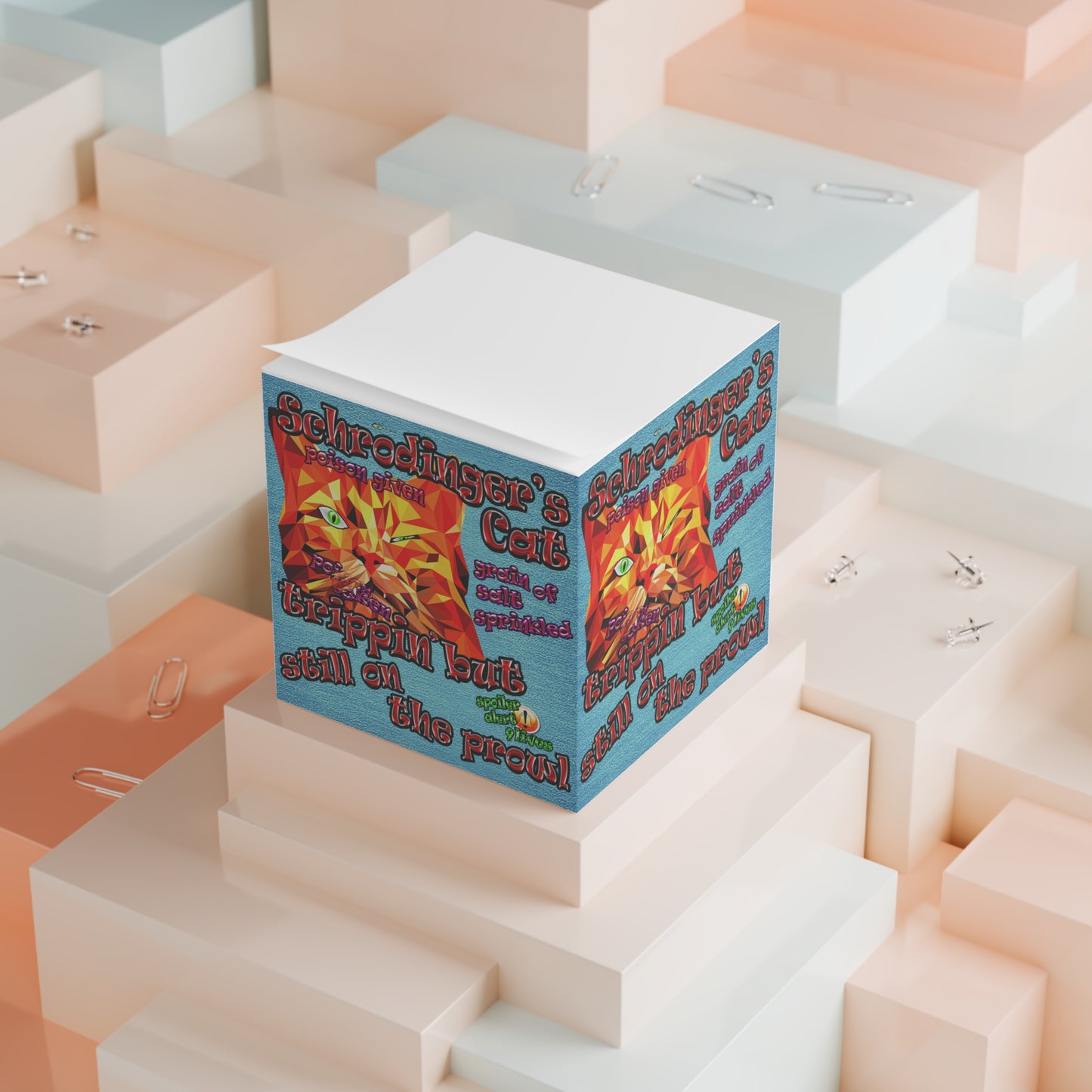 schrodinger's cat - note cube (faded blue)