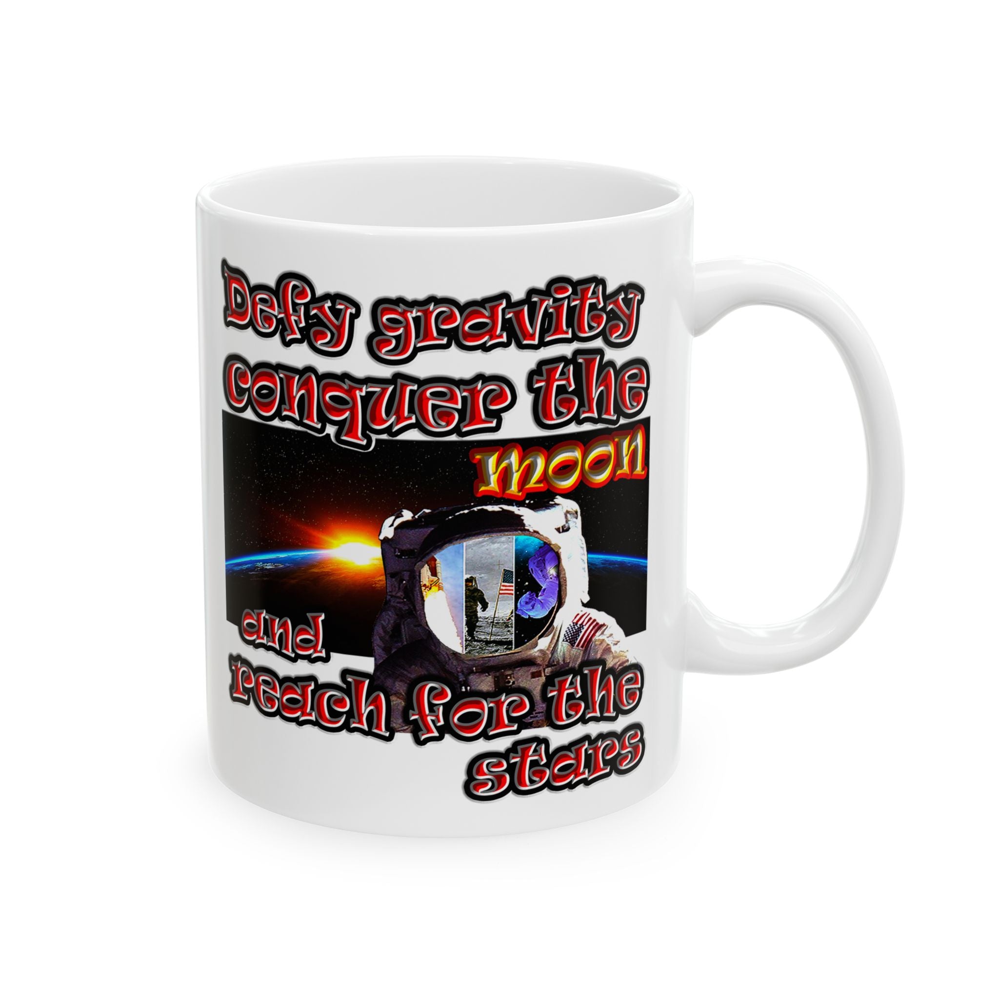 defy conquer reach - White Mug (white)