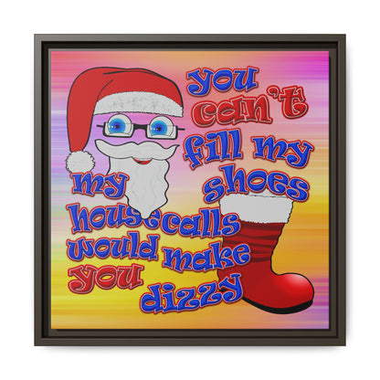 santa's shoes - framed canvas art (color blur)