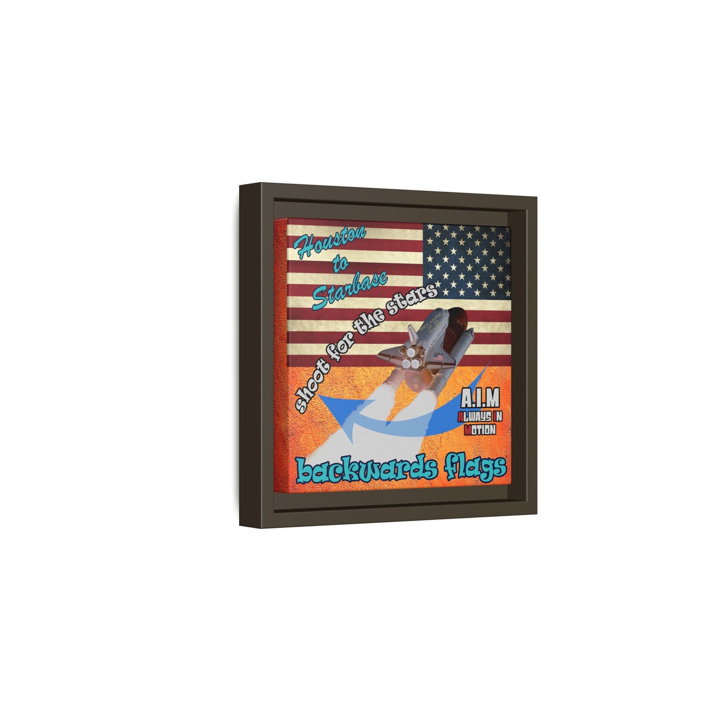 shoot for the stars - framed canvas art (burnt orange)