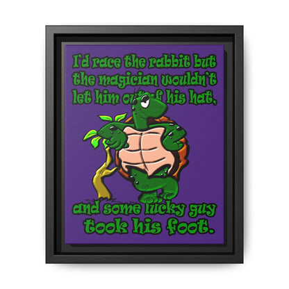 turtle race - framed canvas art (purple)